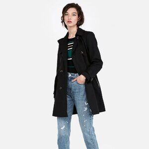 Express Women's Black Trench Coat Size XS